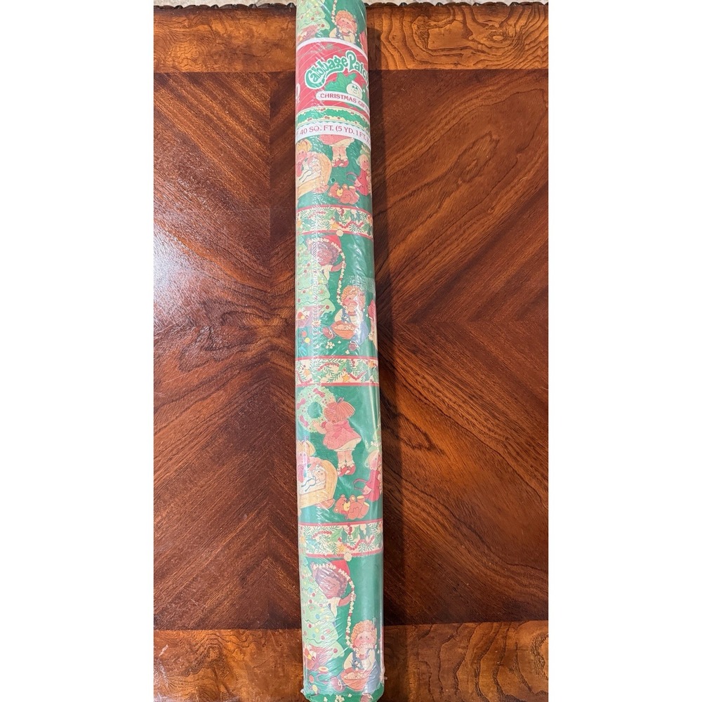 VTG 80s Cabbage Patch Kids Christmas Gift Wrap 40 Sq Ft NOS- 1 ROLL